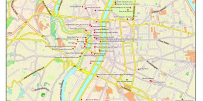 Lyon atraksyon touris kat jeyografik
